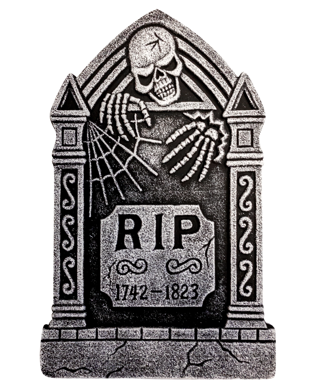 Skelett & Spinnweben Grabstein 52cm
