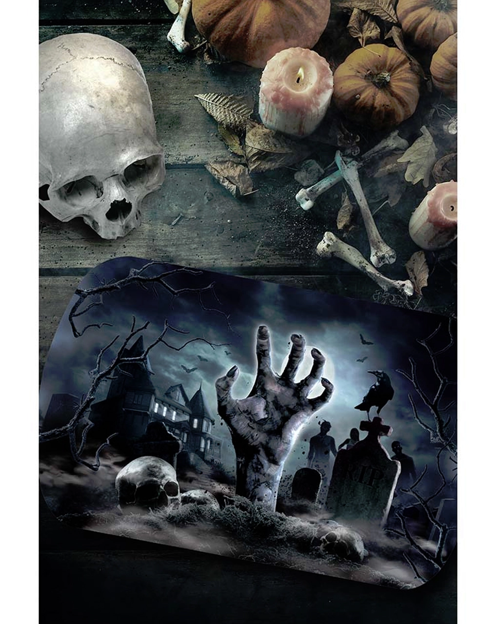 Zombie Friedhof Halloween Tablett - Image 2