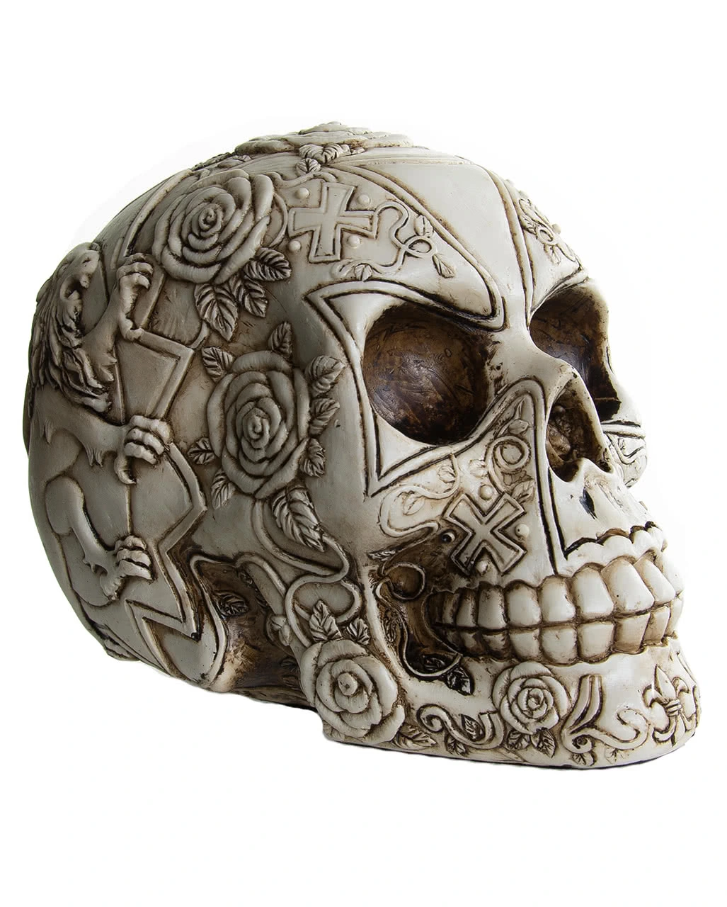 Totenkopf Mit Rosendesign